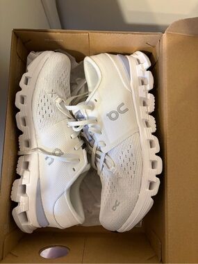 On Running Cloudnova Athletic Sneakers in White with Light Gray Logo